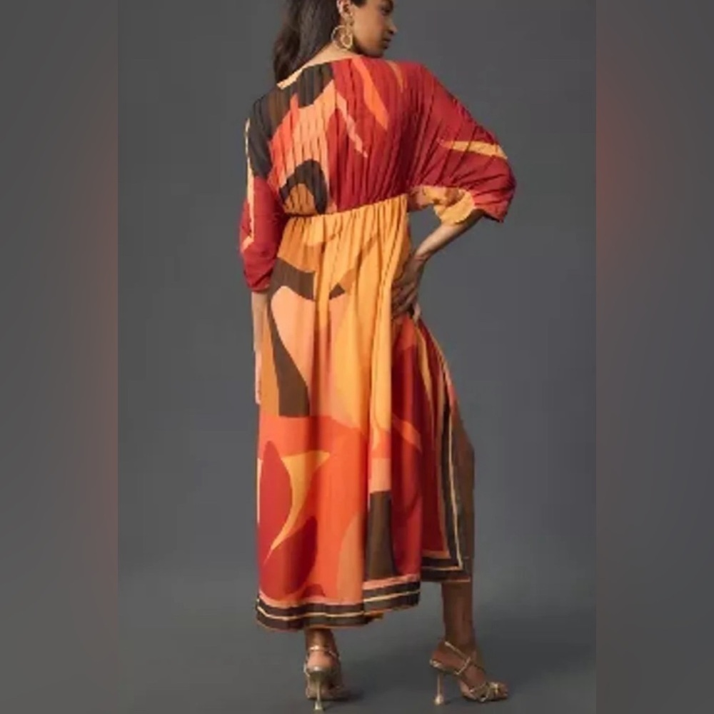 NWT Farm Rio Short-Sleeve Wrap-Front Maxi Dress Size XS - Picture 3 of 14